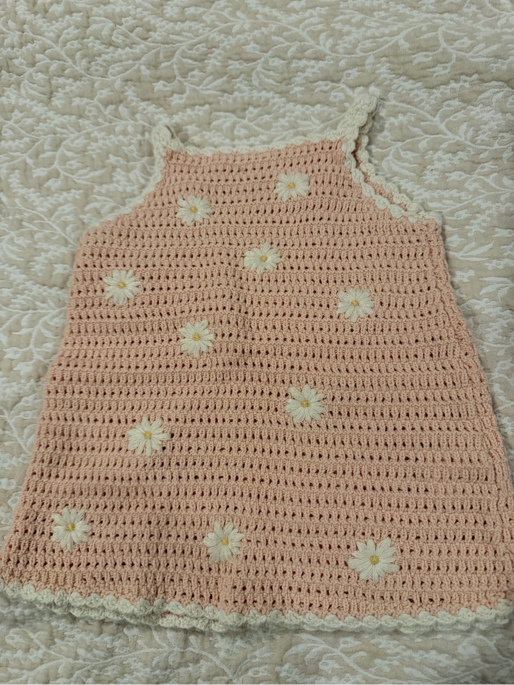 Zara Pink Crochet Daisy Dress
